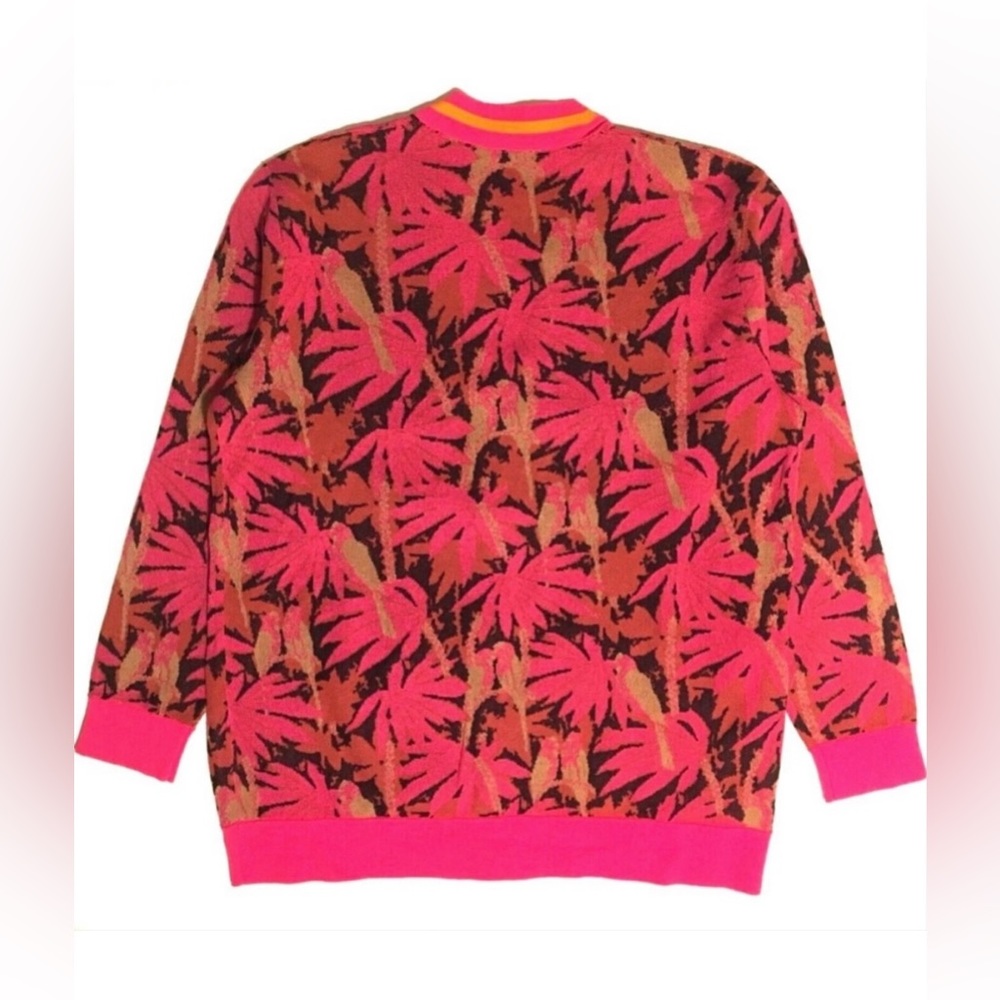 J. Crew Pink Orange V-Neck Boyfriend Oversized Cardigan - Large - Picture 2 of 6